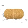 Een Vitakruid - Multi Dag & Nacht® Mama tablet, bruin met spikkels en een vouw in het midden, wordt op een oppervlak naast een liniaal gelegd ter referentie van de maat. miniatuur